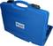 Blue tool case with carry handle, suitable for securely storing tools.