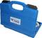 Blue hard-shell suitcase with 'Brilliant Tools' logo, slightly open, revealing interior.