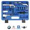 A blue tool set with various metal parts and screws, featuring logos of BMW, Citroën, Peugeot and Mini.
