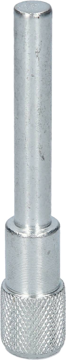 A silver-coloured, cylindrical metal pin with a ridged grip at the lower end, likely a tool attachment or extension adapter.
