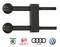 A black tool with two ball grips and two pins. Below it are the logos of Škoda, Seat, Audi and Volkswagen.
