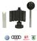 A set of tools for adjusting the timing chain, including a tensioner and a lever. Below are logos for VW, Audi, SEAT, and ŠKODA.