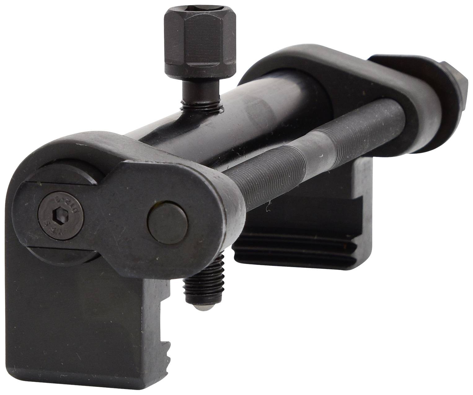 Metallic tool with screws and movable parts, presumably a specialised device for mechanical applications or repairs.