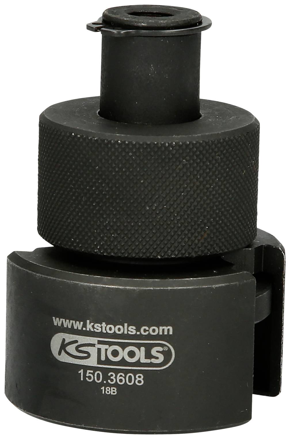 Black specialist tool from KS Tools, model number 150.3608. Suitable for removing or installing bearings, synchroniser rings or seals.