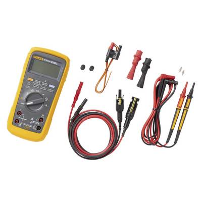 A digital multimeter with multiple cables and connectors. It is used for measuring electrical quantities such as voltage and resistance.