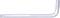 A silver Allen key with an L-shape, metallically shiny, on a white background. Suitable for tightening screws.