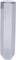 Grey, hexagonal ceramic vase with a smooth surface.