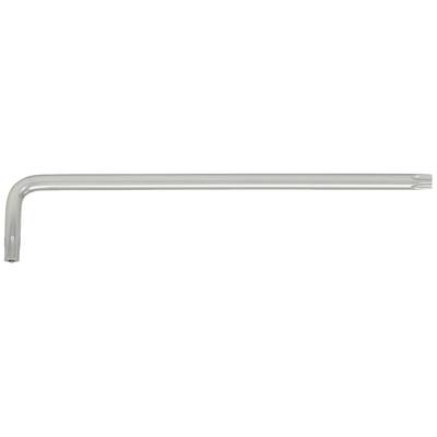 A silver hexagonal Allen key, also known as a hex key, is lying horizontally.