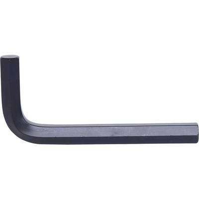 L-shaped hexagonal Allen key made of metal on a white background. Tools for use in screw-related work.