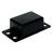 Rectangular black magnet with four holes for easy mounting. Suitable for industrial applications or furniture assembly.