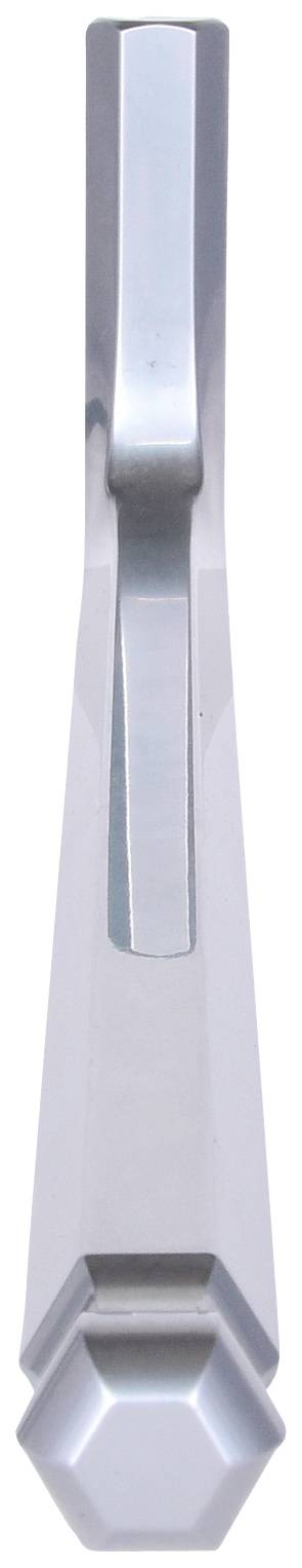 A shiny, metallic tool with a hexagonal end, used for craft and DIY work.