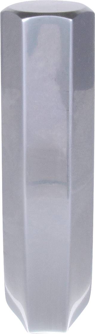 Long, hexagonal metal rod, silver-coloured, with a smooth surface.