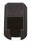 A black plastic cap with a rectangular opening, possibly designed for cable or pipe passages.