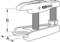 A tool for dismantling ball joints, featuring a screw mechanism and two arms, with dimensions A and B marked.