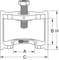 Technical drawing of a puller with a screw at the top. Dimensions A, B, C and H are shown. 'KS Tools' marking on device.