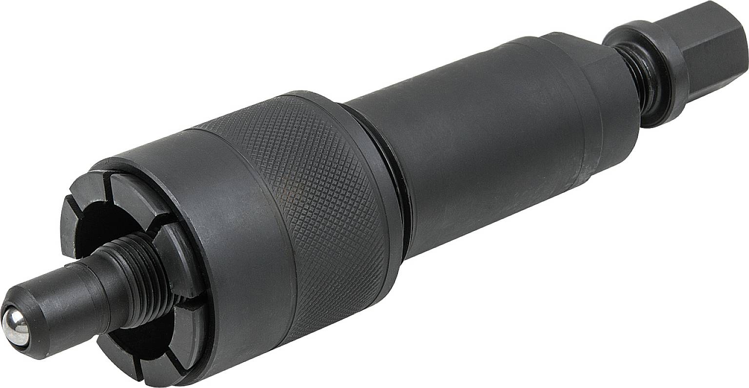 A black metalworking tool called Kadol, presumably for inserting riveted nuts, with a threaded spindle on the right.