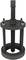 A black threaded spindle puller with four metal struts, presumably suitable for removing or installing bearings.