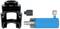 Hydraulic Puller: on the left a black puller tool, on the right a blue hydraulic cylinder with adapter.