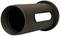 A metallic cylindrical pipe with an oval aperture on its side.