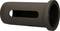 Black cylindrical metal cylinder with a side slot and flat edge, potentially for industrial applications.