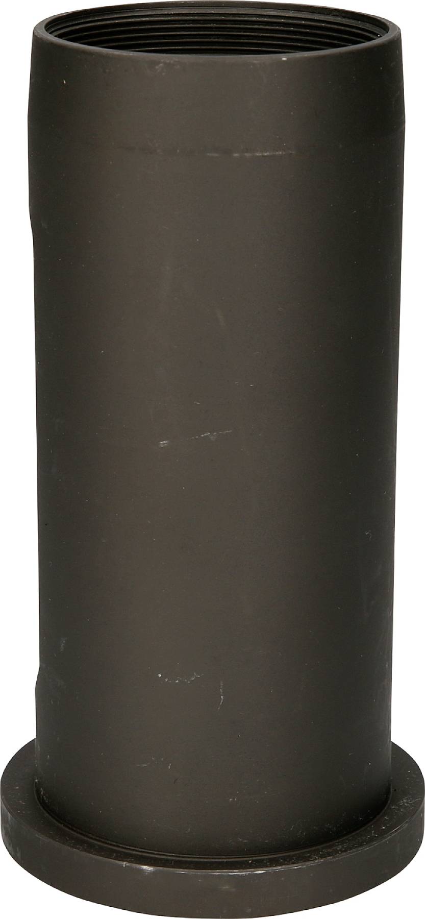 A black, cylindrical metal tube in portrait orientation. It appears to be a technical component without any visible decorative elements.