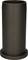 Black, cylindrical pipe with a smooth surface and a wide rim at the lower end, vertically positioned.
