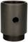 A black cylindrical adapter with a hole on the side and threads at both ends.