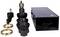 Set of mechanical tools in various sizes and shapes beside a black metal case.