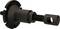 Black mechanical tool with a screw thread and ring-shaped element, likely used for assembly or disassembly.