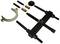 Tool set with puller, screws and nuts for removing bearings and gears.