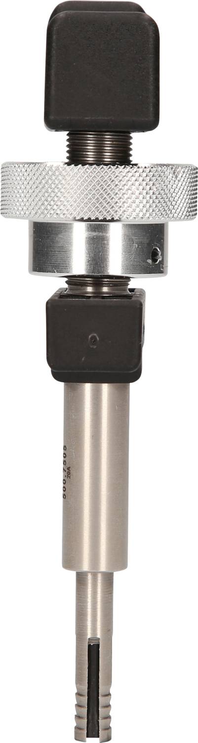 A metallic precision drill bit with a cylindrical shank and specialised heads for machining hard materials.