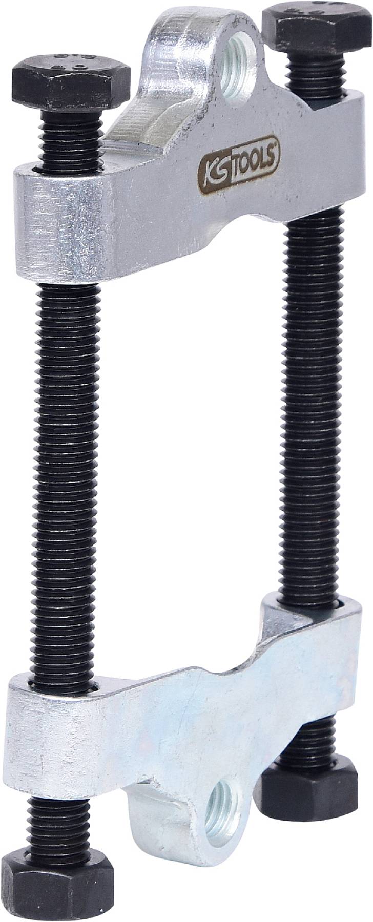 Two-arm puller with two long, parallel screws and a cross bridge, used for straightforward dismantling of components.