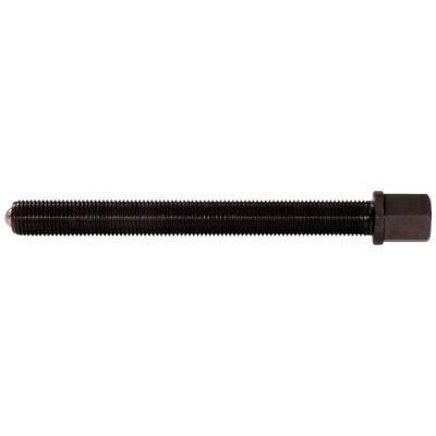 A long, black screw with a hexagonal head.