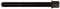 Long, black hexagonal head screw bolt on a white background.