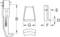 'Technical drawing of KS Tools spanner component. Dimensions: B, G, D, E, F. Various views show size and shape.'