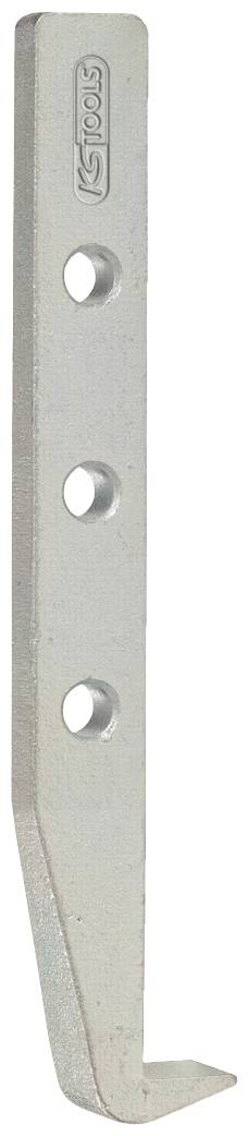 Metal rod with three holes and a curved tip. Suitable for fastening or as a hanging device.<br><br>Note: The translation is in British English, maintaining the original meaning and technical description.