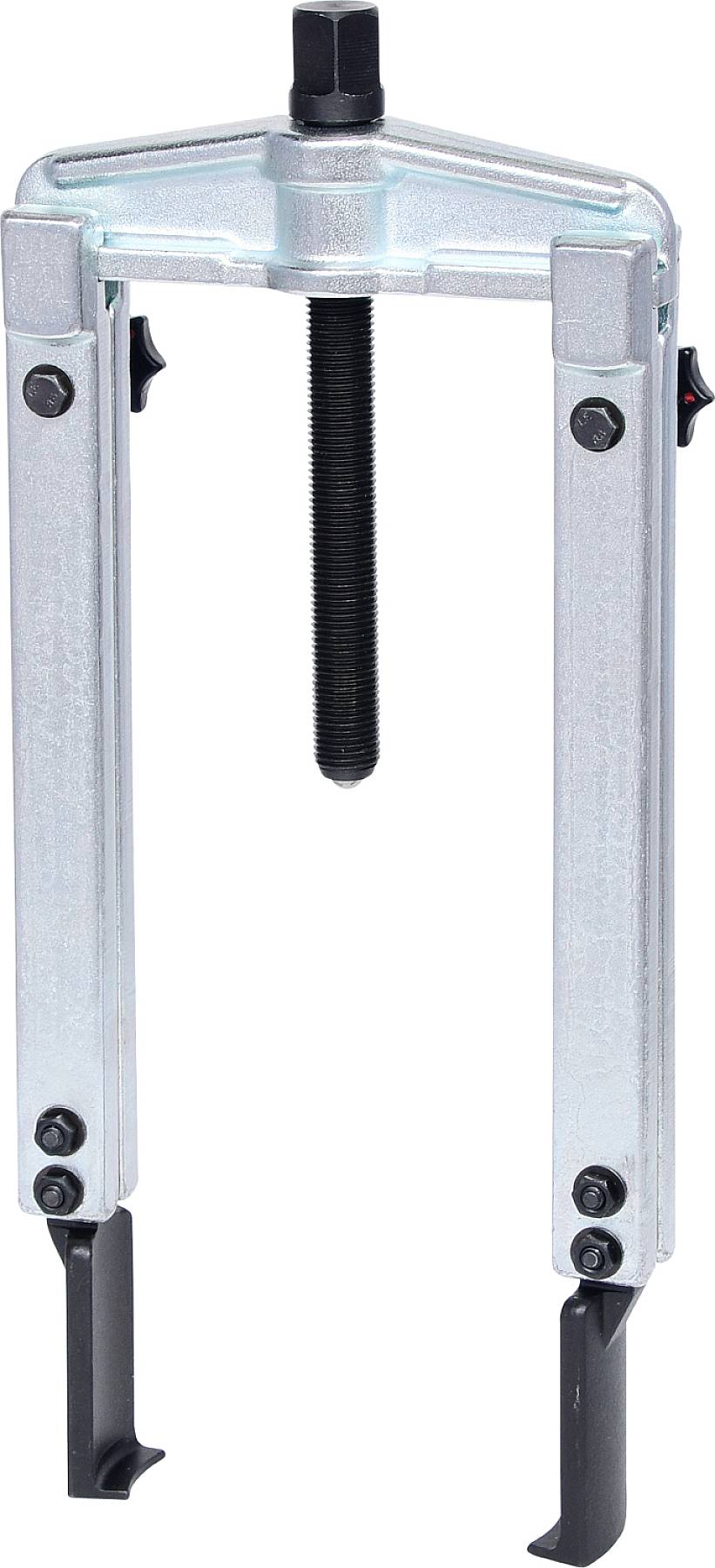 Three-armed metal puller with a central screw, used for removing tightly fitted components such as gears or bearings.