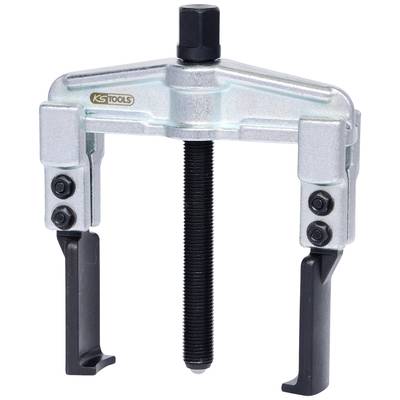 A mechanical two-armed puller with a central screw, used for removing bearings or gears.
