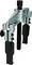 A puller tool with two robust arms and a central threaded bolt for removing bearings or pulleys.