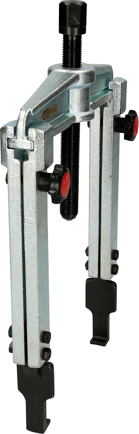 Two-arm adjustable metal puller with a central screw designed for removing components from machinery or vehicles.
