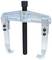 Two-arm metal puller with a central spindle, used for removing bearings or gears from shafts.
