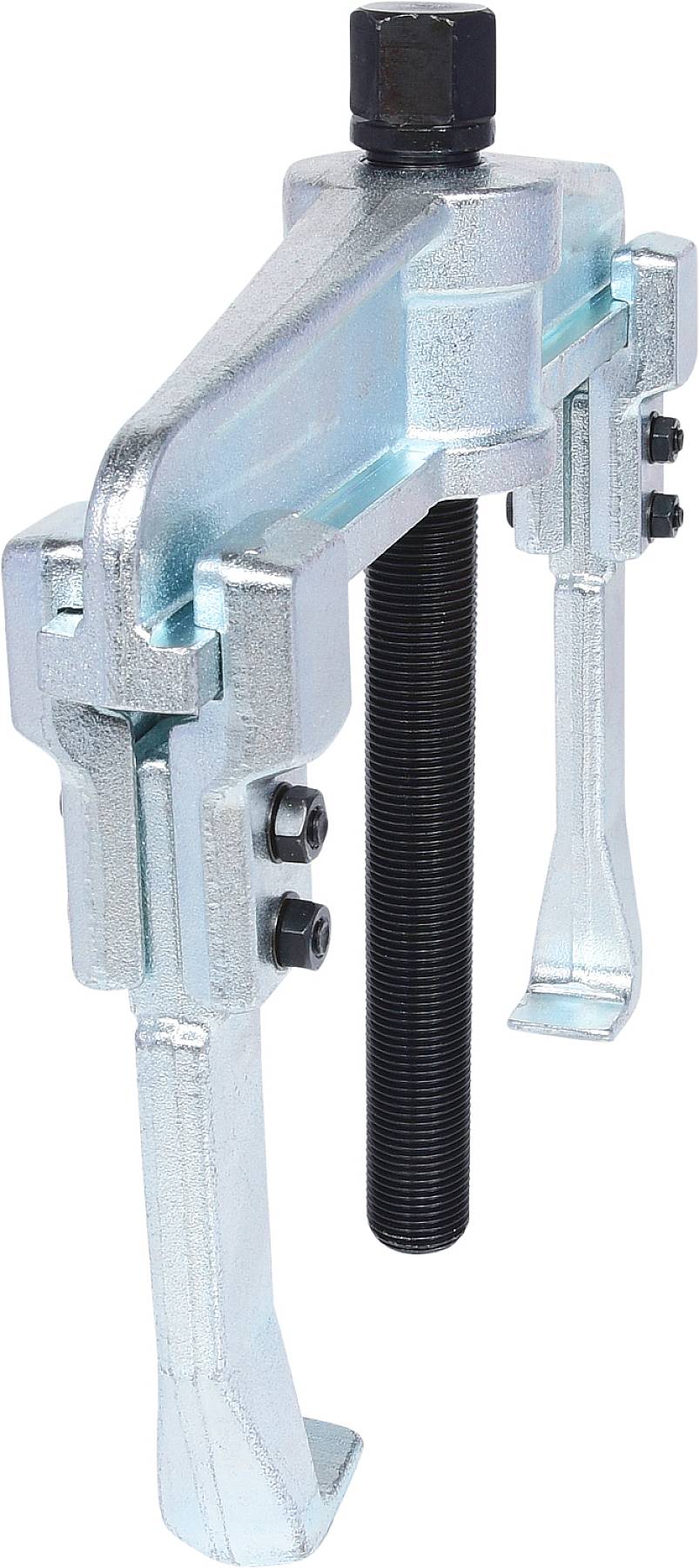 Metallic puller with screw and handles, suitable for removing gears or bearings.