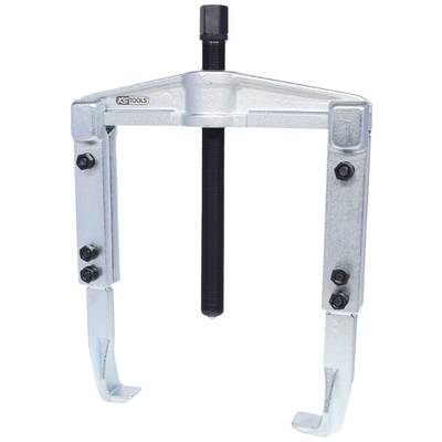 Hydraulic two-arm puller, silver metal, by KS Tools. Used for removing stuck components from shafts.