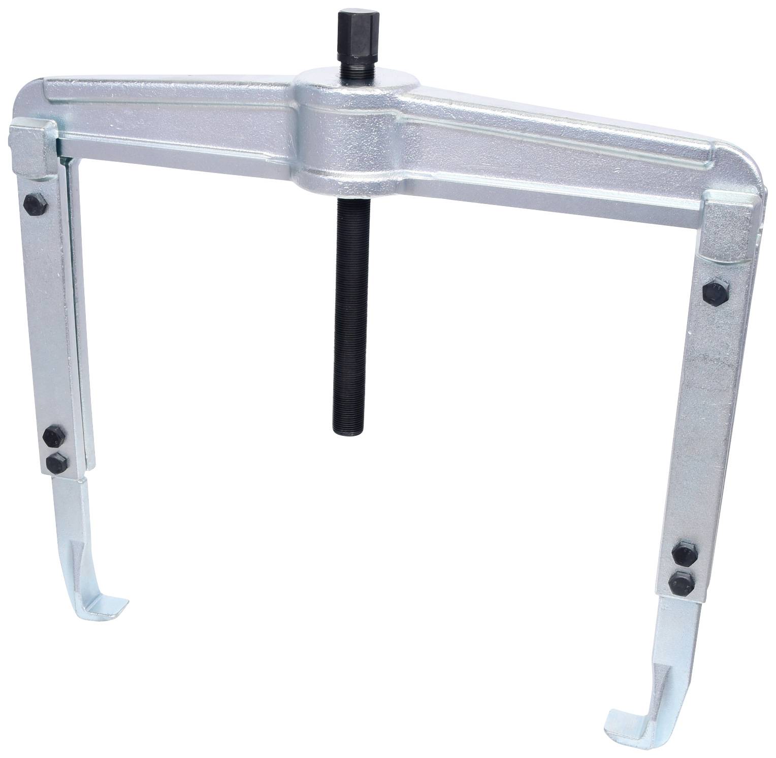 Three-arm puller with central screw for removing bearings or gears. Robust and manufactured from metal.