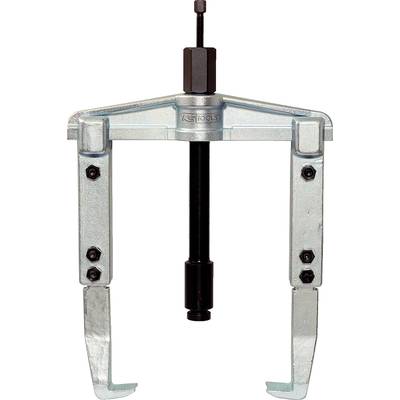 A two-armed metal puller with a central screw, used for removing bearings or gears.