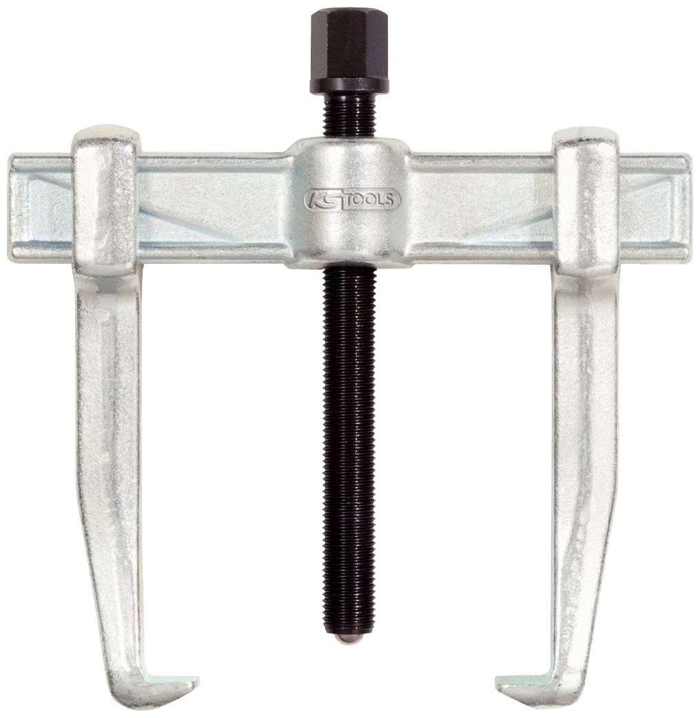 Two-armed puller with a central bolt for removing tight-fitting components such as gears or bearings in mechanical applications.