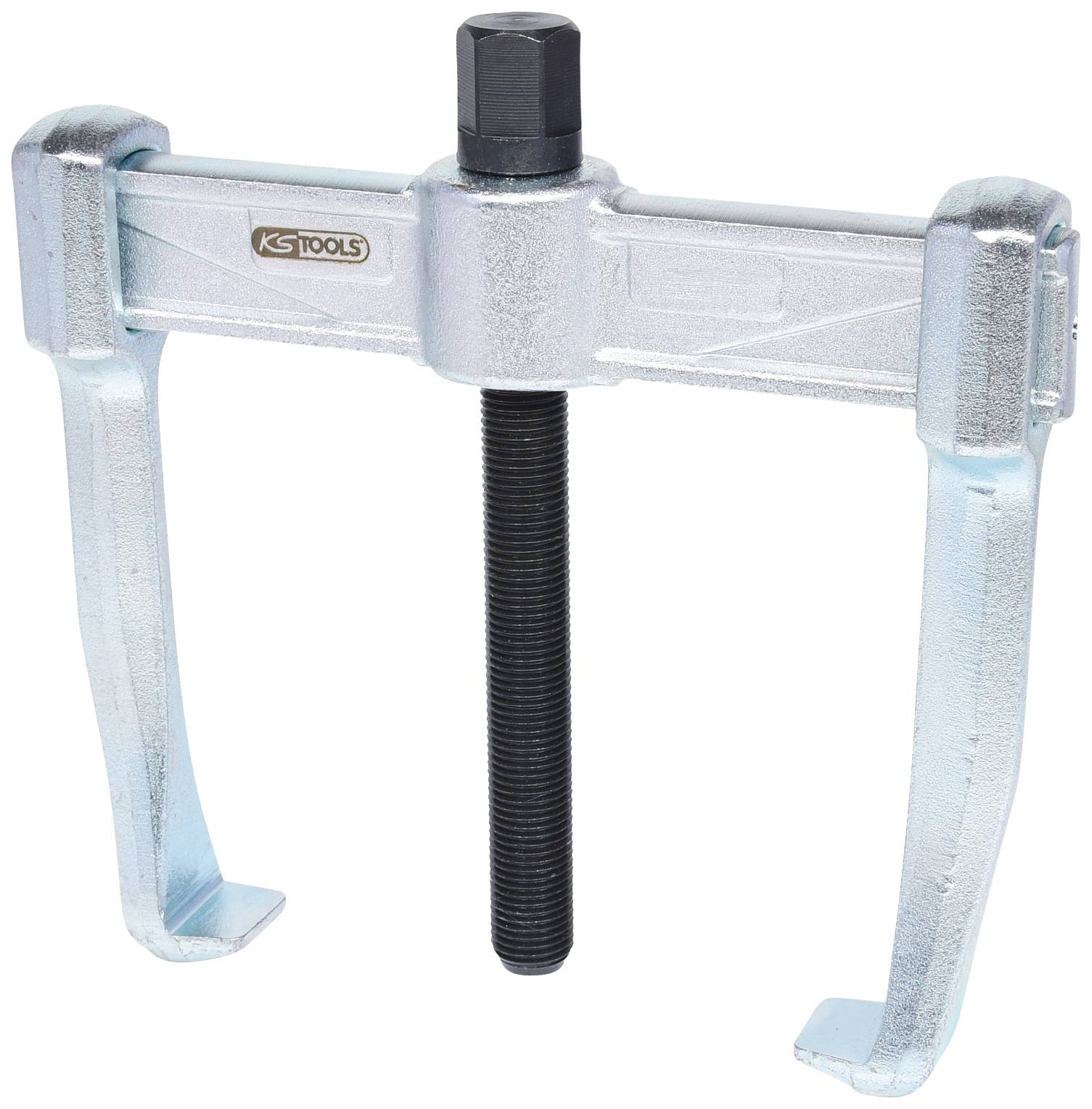 Two-armed metal puller with brand imprint, suitable for removing firmly seated bearings or components.