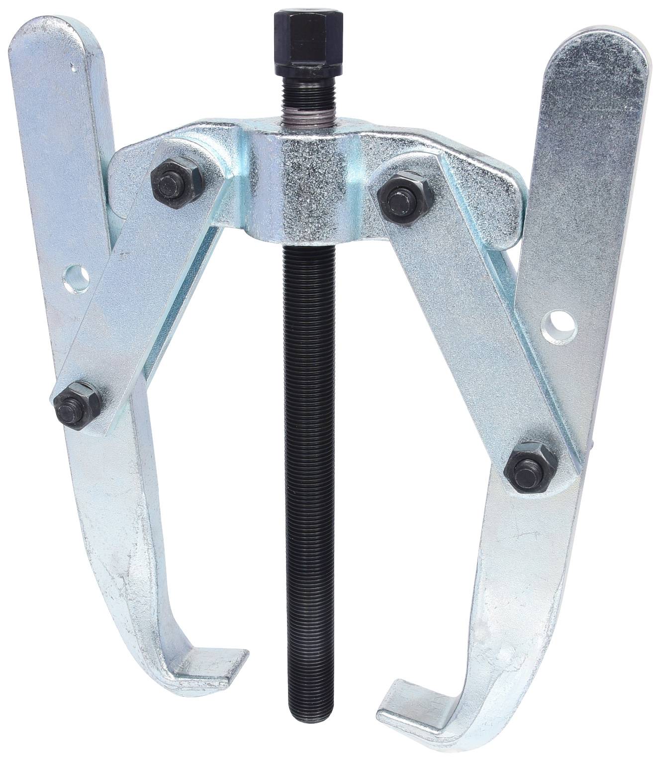 Two-armed metal puller with a threaded spindle in the centre. Used for removing tight-fitting bearings or bushes.