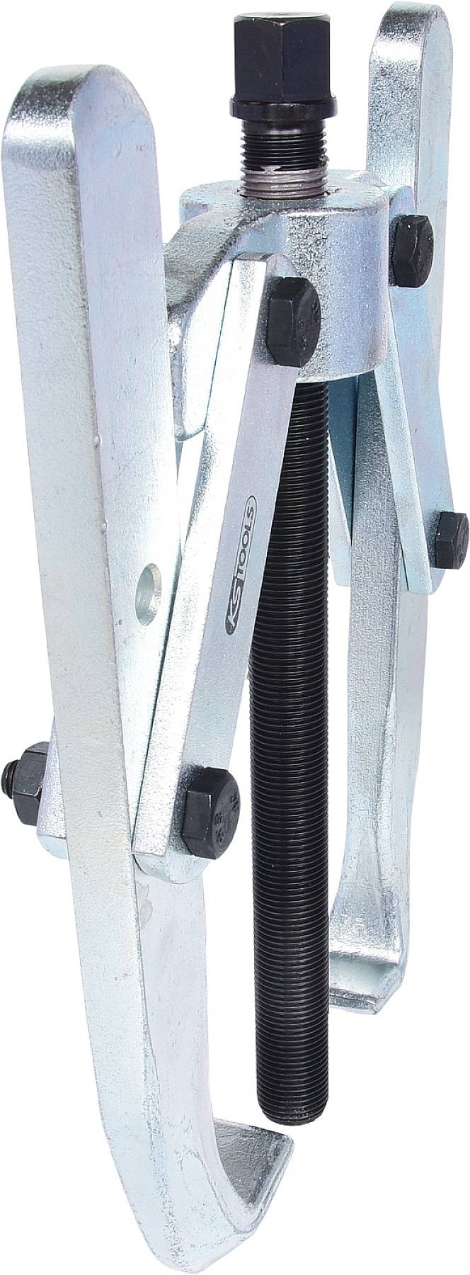 Two-arm puller, rated up to 10 tonnes, made of metal. Primarily used for removing bearings or gears from machinery.