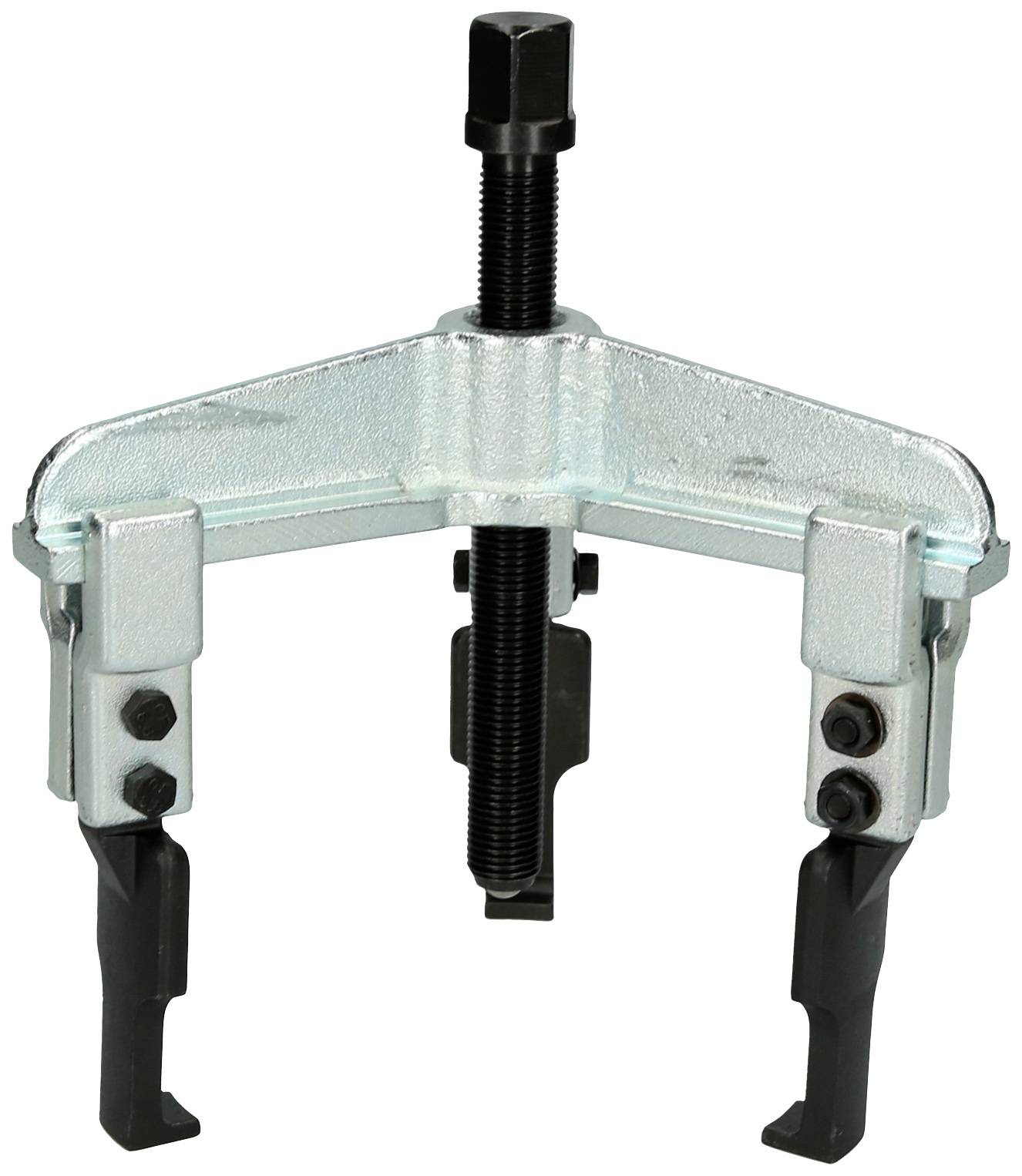 A three-armed metal puller, suitable for removing bearings or gears, against a white background.